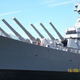 Both forward turrets. Throughout her service, the Wisconsin fired 319 16" rounds, each weighing 1900 to 2700 pounds